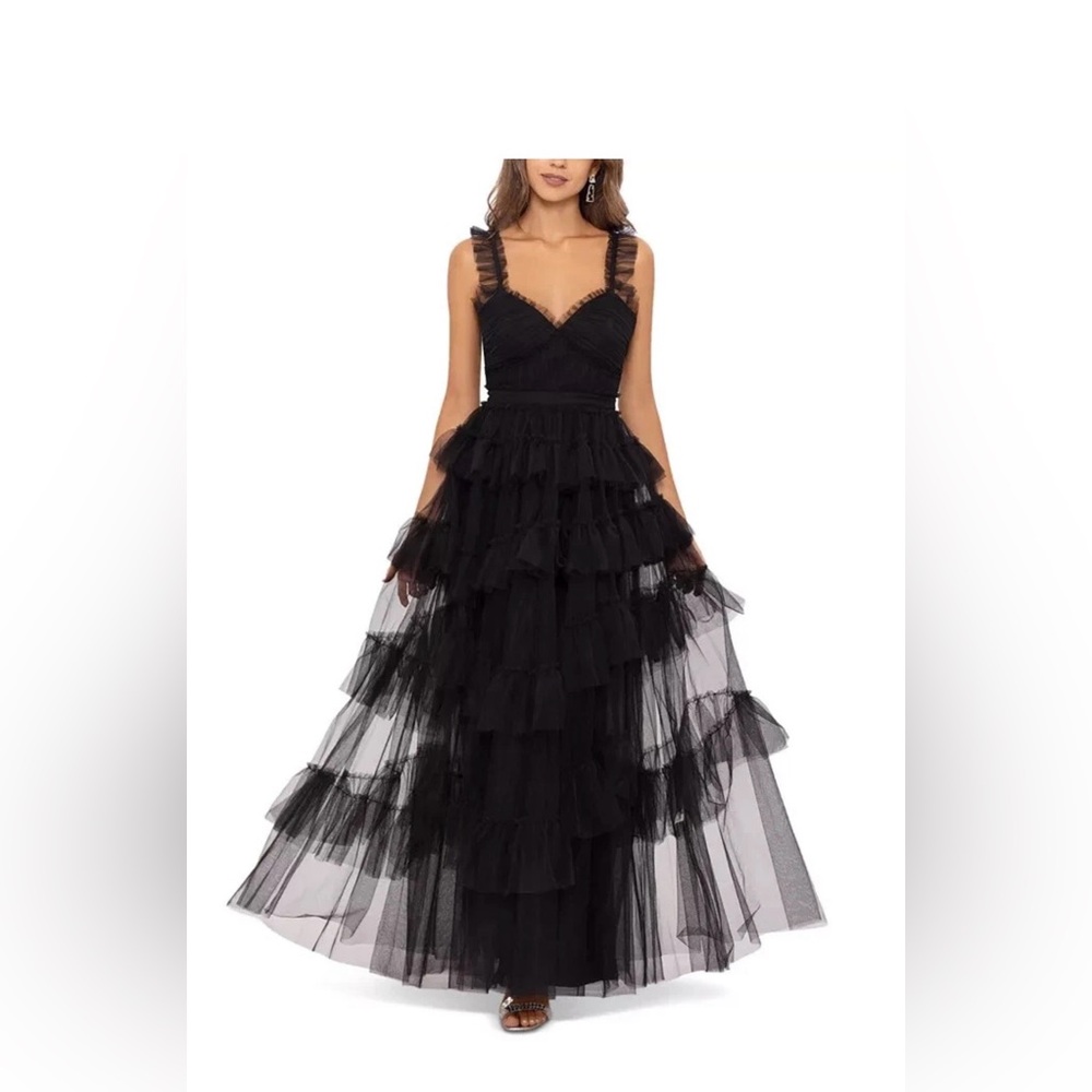 Betsy and Adam Black Layered Maxi Dress - Picture 3 of 9